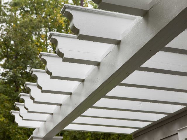 A finished deck, porch or pool
