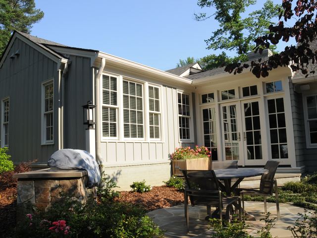 A finished deck or porch