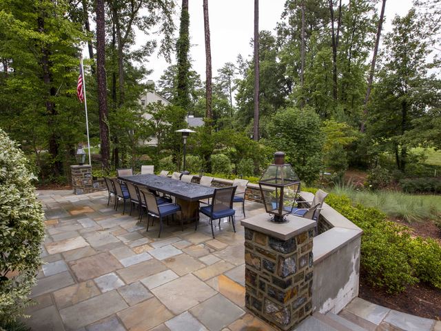 A finished deck or porch