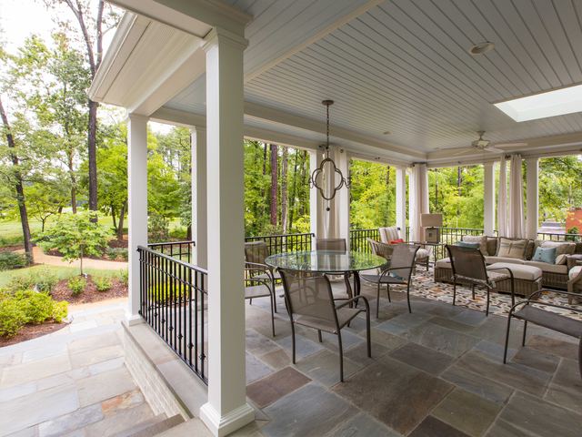 A finished deck or porch