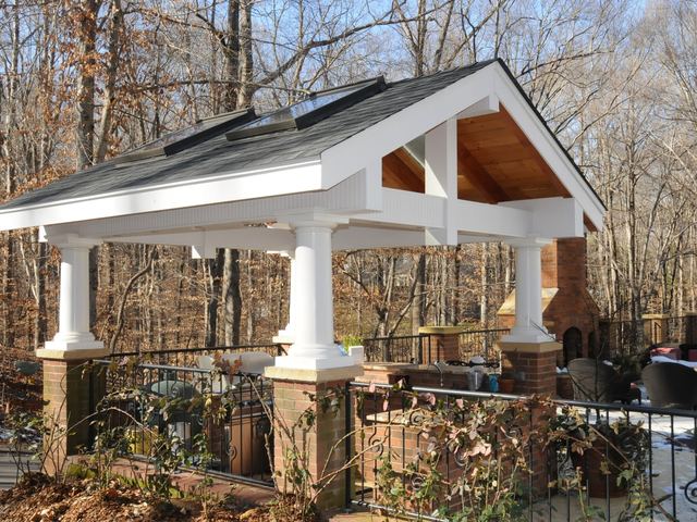 A finished deck or porch