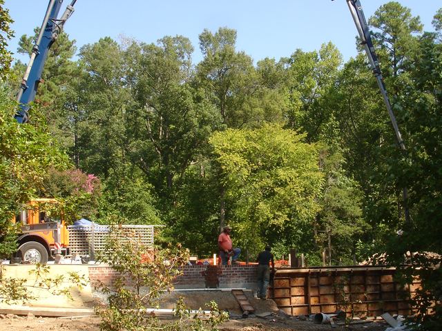 An excavated building site