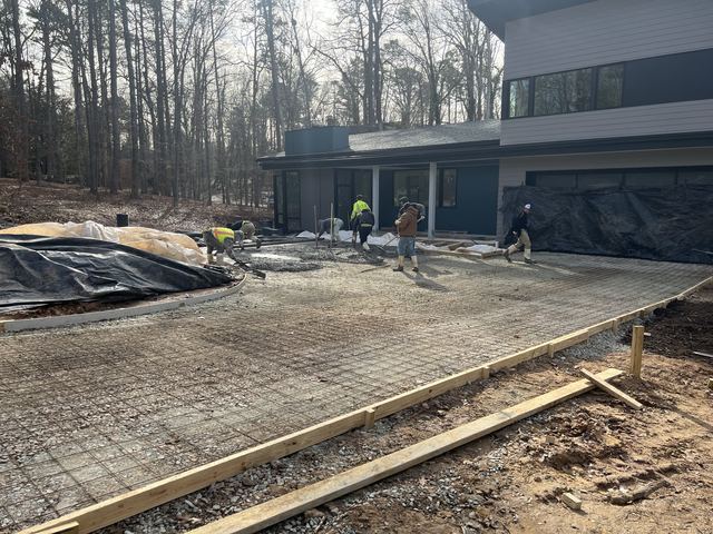 A house under construction with the framing exposed