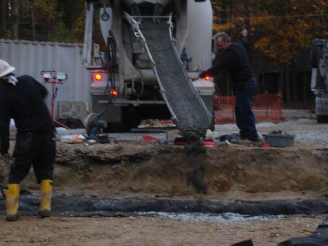 An excavated building site
