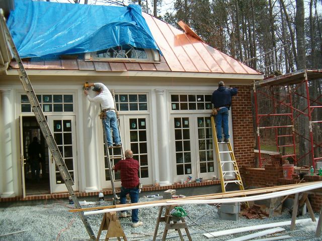 Siding going on the exterior of a house