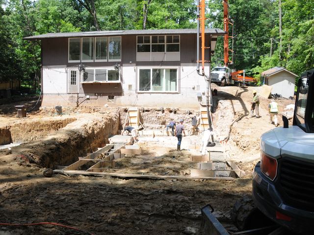 An excavated building site