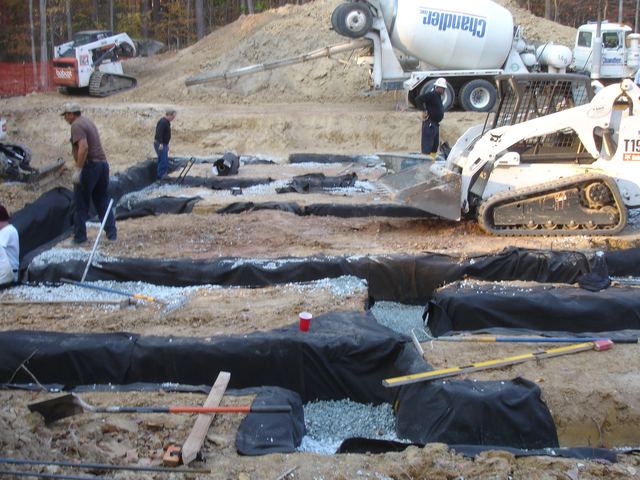 An excavated building site