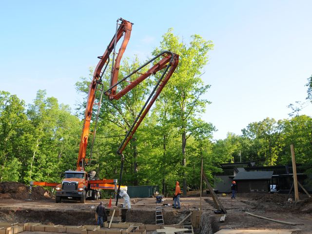 An excavated building site